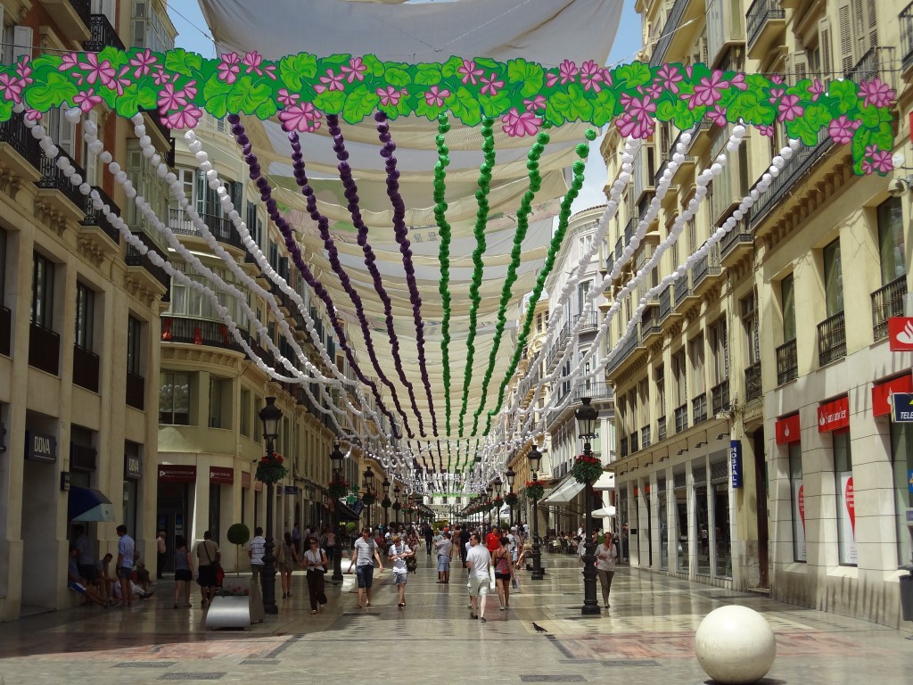Shopping area in Malaga, Spain