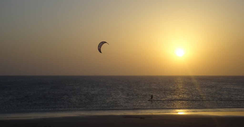 Kiting at Sunset in Tarifa