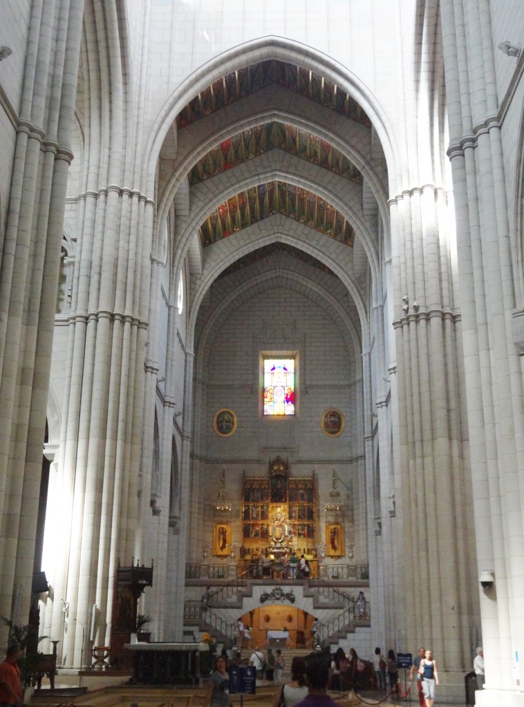 Inside the Almudena Cathedral in Madrid