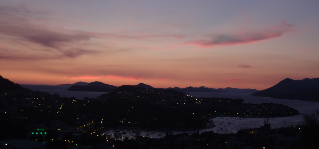 View from my villa at sunset