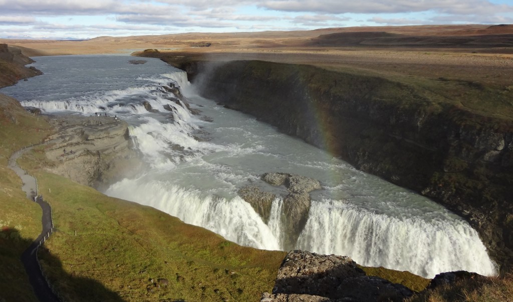 Golden Circle Tour at Gullfoss waterfall