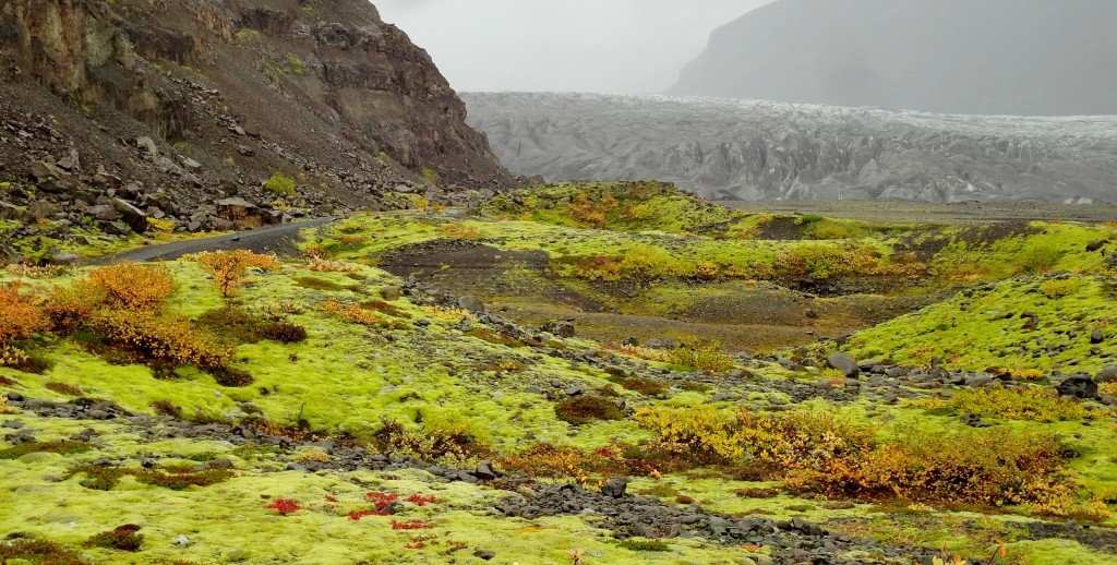 Walking up to Jokull Glacier