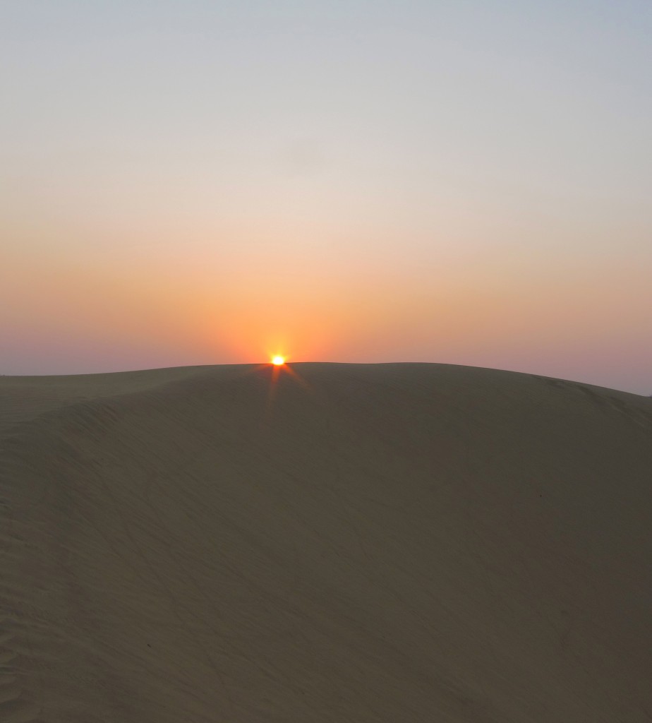 Sunset on the sand dune