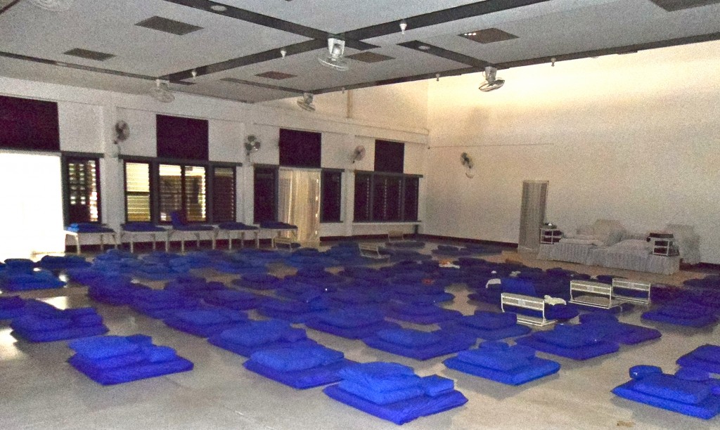 Inside the Vipassana meditation hall