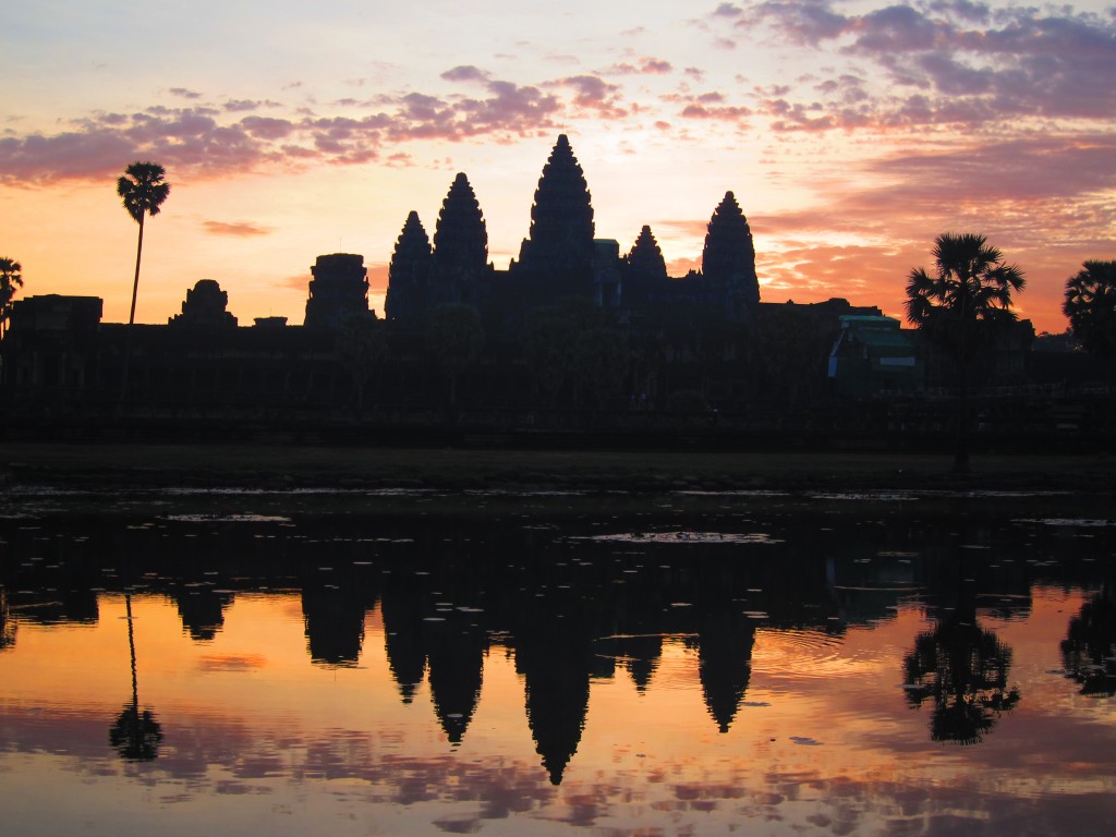 Sunrise at Angkor Wat around 6AM