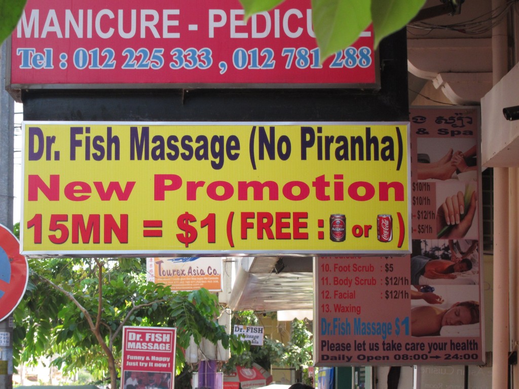 The fish massage in Siem Reap